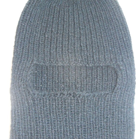 One Hole Balaclava Handmade Face Mask Black Warm Winter Hat Cap Knit One Size - Picture 8 of 8